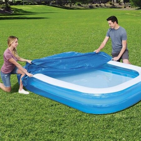 262x175cm Rectangular Inflatable Pool Cover with holes suitable for BESTWAY 58319