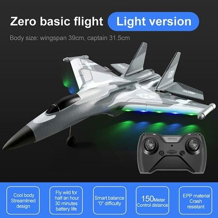 3-Channel RC Plane 2.4GHz Remote Control Fighter Airplane with Dual Engines for Kids Adults