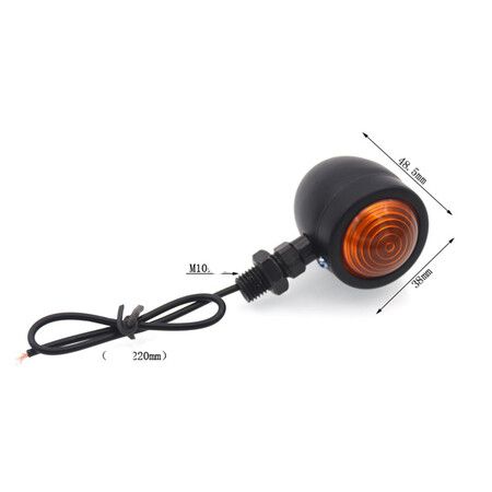 Universal Motorcycle Turn Signals Amber Turn Signals Light (1 Pack) Black