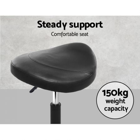 Artiss Saddle Stool Salon Chair Black Swivel Beauty Barber Hairdressing Gas Lift