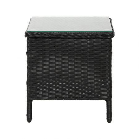 Gardeon Side Table Coffee Patio Desk Outdoor Furniture Rattan Indoor Garden Black