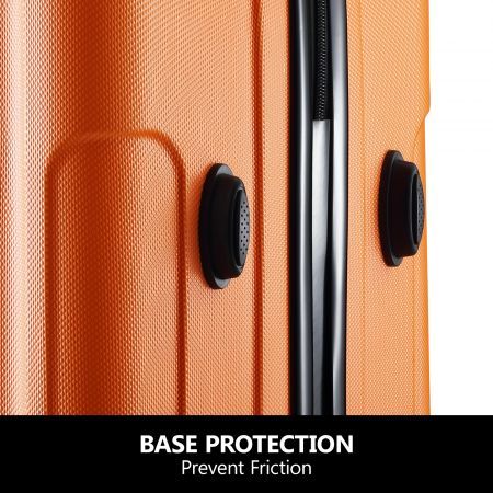 2 PCS Luggage Set Travel Suitcases Hard Carry On Rolling Trolley Lightweight with TSA Lock Orange