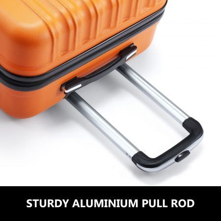 2 PCS Luggage Set Travel Suitcases Hard Carry On Rolling Trolley Lightweight with TSA Lock Orange