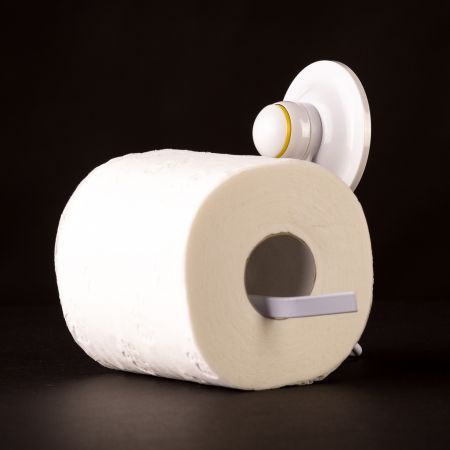 Toilet Roll Holder Removable Suction WHITE