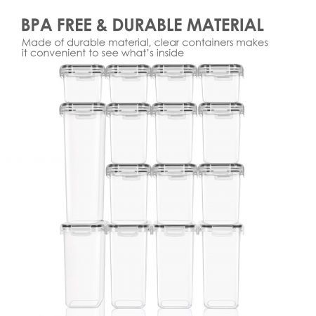 24 Pack BPA Free Airtight Kitchen Organization Set for Pantry Organization Storage Plastic Canisters