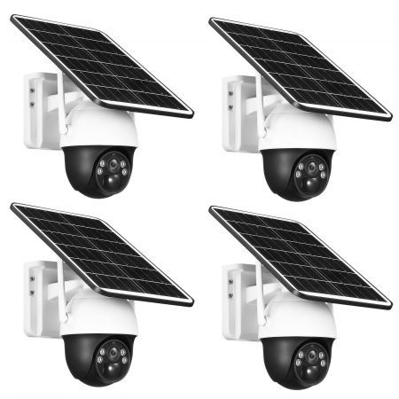 4G Solar Security Camera Wireless Outdoor CCTV Home Surveillance System with Battery Remote Control x4