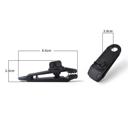 Tarpaulin Clip Tent Canopy Clip Buckle Outdoor Wind Rope Clamps Reusable Awning Mountaineering Camping Accessories Black 8 Pack