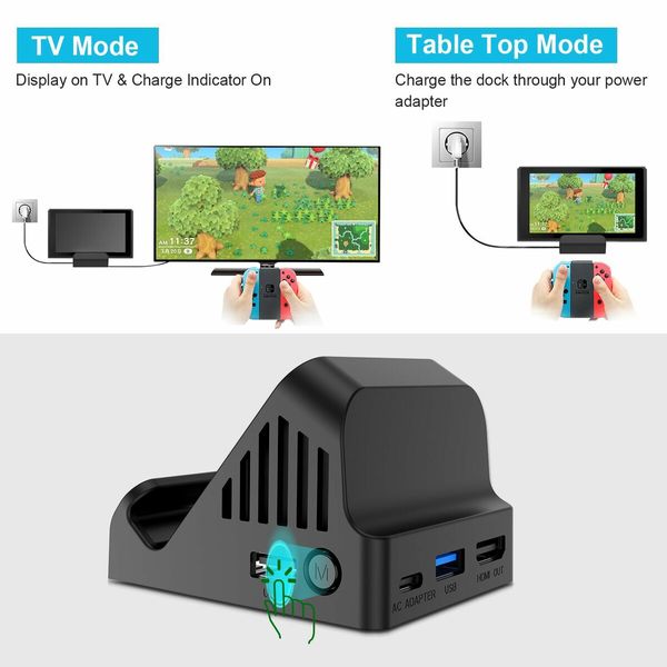 Nintendo Switch Cooling Fan Dock Charging Portable USB 3.0 Charger Stand Docking Station