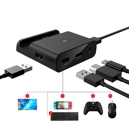 HDMI-Compatible 2.0A Mini Portable Dock Charger Charging Base for Nintendo HD Switch TV Dock Adapter