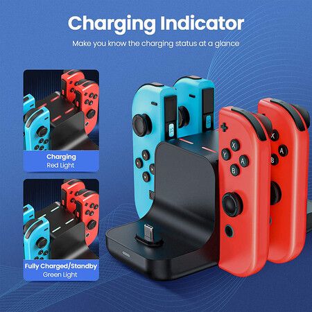 6 in 1 Charger for Nintendo Switch Console Joycon Gamepad Charging Dock Station