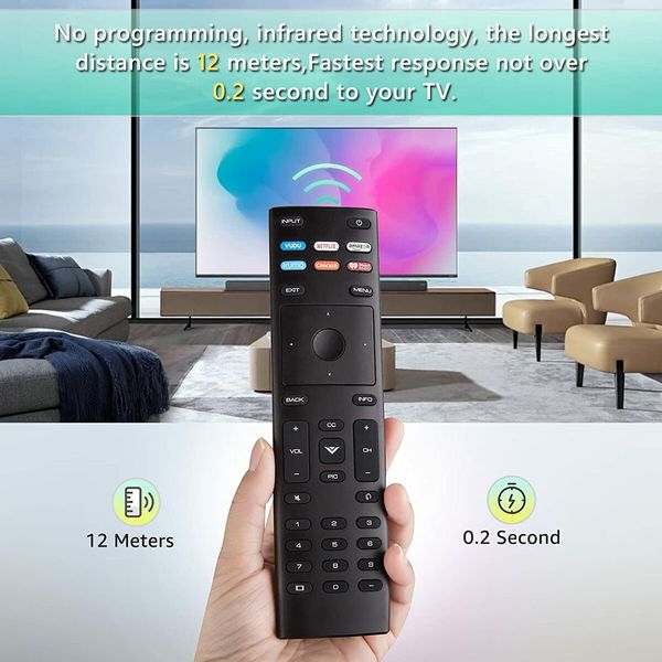 Universal Remote Control, XRT136 for VIZIO All LED LCD HD 4K UHD HDR Smart TVs