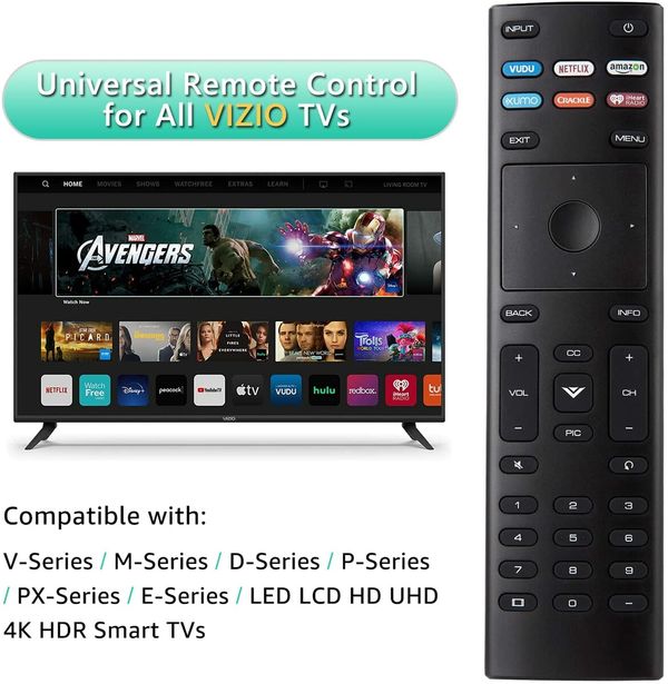 Universal Remote Control, XRT136 for VIZIO All LED LCD HD 4K UHD HDR Smart TVs