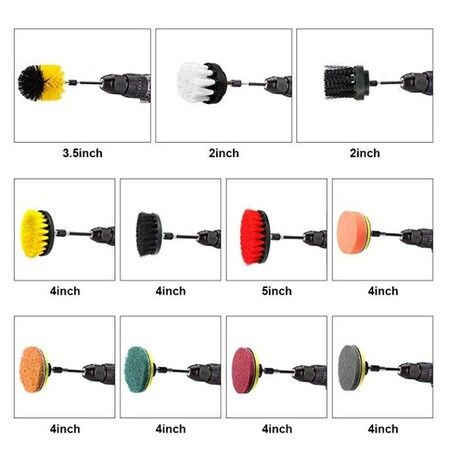 Drill Brush Attachments Set 23 Piece Scrub Pads & Sponge Power Scrubber Brush with Extend Long Attachment All Purpose Clean