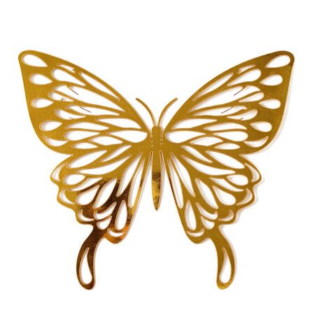 3D Butterfly Wall Stickers 3 Sizes, Gold Butterfly Decorations for Birthday Decorations Party Decorations Cake Decorations, Removable Room Decor for Kids Nursery Classroom Wedding Decor Gold 48 Pcs