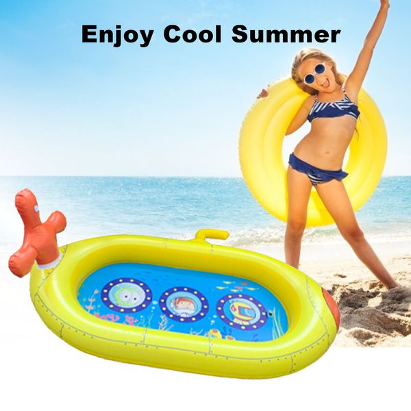 Submarine Sprinkler Pool Outdoor 3-in-1 Inflatable PVC Splash Pad for Kids