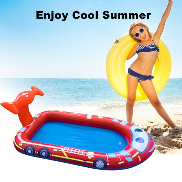 Fire Truck Sprinkler Pool Outdoor 3-in-1 Inflatable PVC Splash Pad for Kids