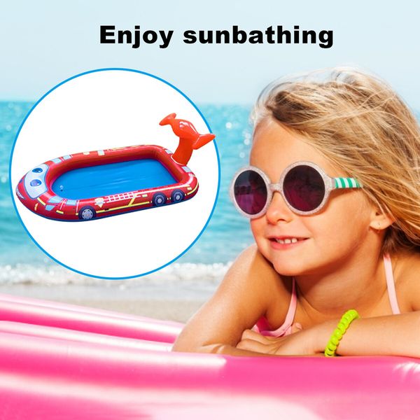 Fire Truck Sprinkler Pool Outdoor 3-in-1 Inflatable PVC Splash Pad for Kids