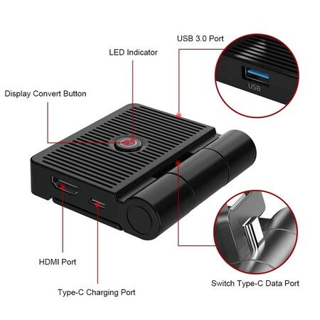 Switch HDMI Video Converter Folding Portable Base TV Converter