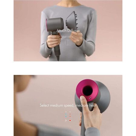 Dyson Hair Dryer Diffuser, Hair Dryer Attachments, Defined Curls and Waves, Longer Styling, Compatible with Dyson HD01/02/03/04/08 Supersonic Hair Dryers