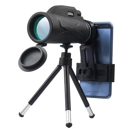 Monocular Telescope, 80X100 Zoom HD Handheld Monocular Support Mobile Phone with Phone Clip and Tripod