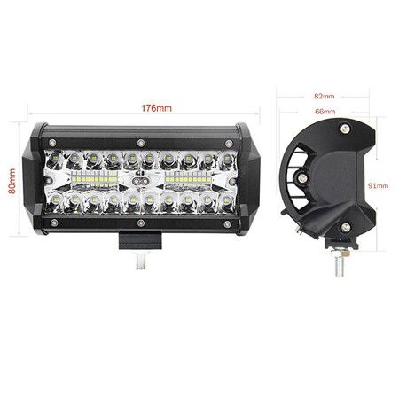 7 Inch LED Light Bar 12V 120W Offroad Driving Lights IP67 Waterproof LED Combo Lights for Car Boat Truck (1 Pack)