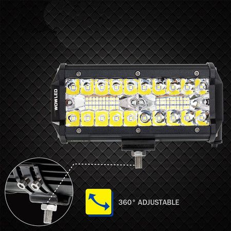 7 Inch LED Light Bar 12V 120W Offroad Driving Lights IP67 Waterproof LED Combo Lights for Car Boat Truck (1 Pack)