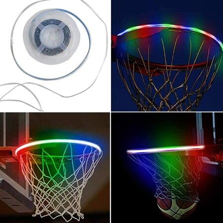 LED Basketball Hoop Lights, Solar Powered Basketball Rim Lights for Indoor or Outdoor Basketball Hoop