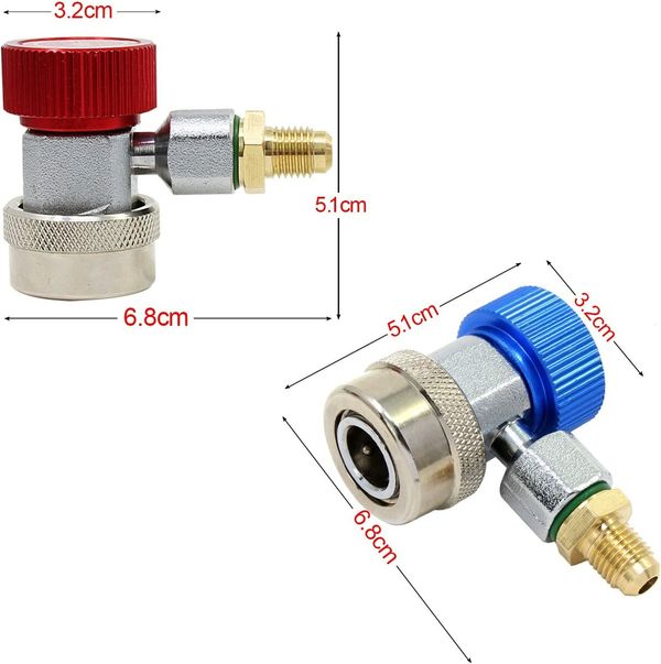 highAC R134 to Adjustable Quick Coupler Connector adaptper (1 Pack)