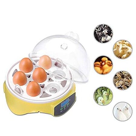 7 Eggs Incubators Hatching Eggs, Temperature Control and LED Display for Chicken Duck and Goose Eggs