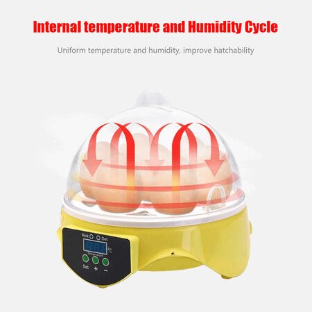 7 Eggs Incubators Hatching Eggs, Temperature Control and LED Display for Chicken Duck and Goose Eggs