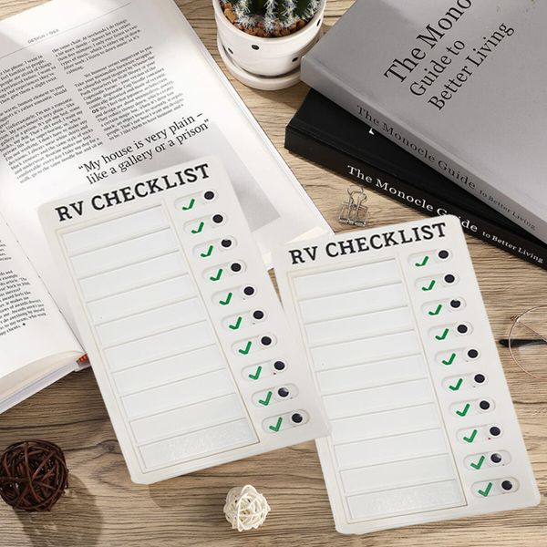 1pcs Diy blank Memo Plastic Board Chart Reusable RV Checklist Checklist Daily Planner Responsibility Behavior