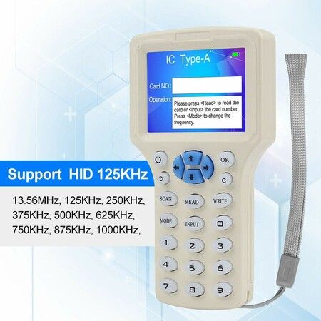 ID IC HID Card Copier, NFC Reader, 125KHz 13.56MHz 10 Frequencies RFID Access Writer/Reader/Duplicator