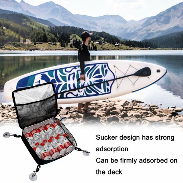 SURF SUP Deck Cooler Bag, Paddleboard Cooler, Paddle Board Deck Bag with 4 Sucker Design Storage Cooler Bag