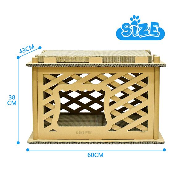 Modular Corrugated Cardboard Cat Scratcher Sleeping Bed Nest Scratching Board Play House 