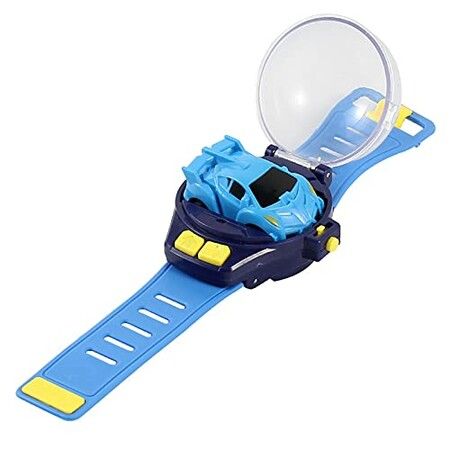 Remote Control for Watch Car, Mini Cartoon RC Watch  2.4G Long Distance Infrared Remote Control Sensing Model Car Toys (Blue, with Back Light)