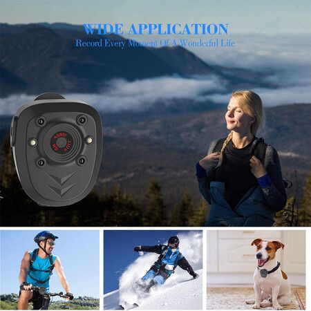 Portable Mini Body Camera Video Recorder with Night Vision, Built-in 32GB Memory Card, HD 1080P