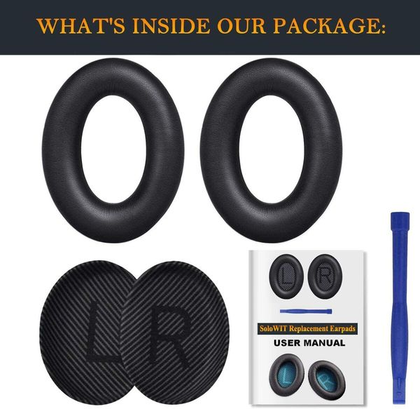 Professional Replacement Earpads Cushions for Bose Quiet Comfort 35(QC35) & Quiet Comfort 35 II(QC35ii) Headphones(Black)