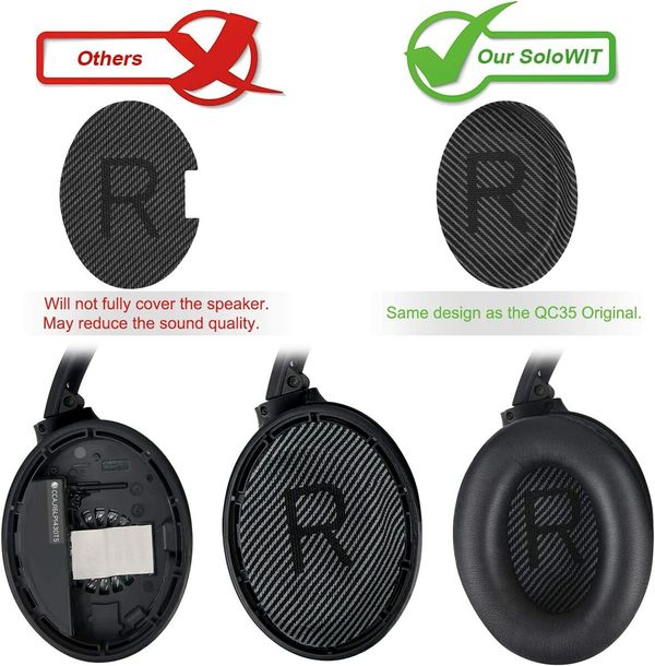 Professional Replacement Earpads Cushions for Bose Quiet Comfort 35(QC35) & Quiet Comfort 35 II(QC35ii) Headphones(Black)