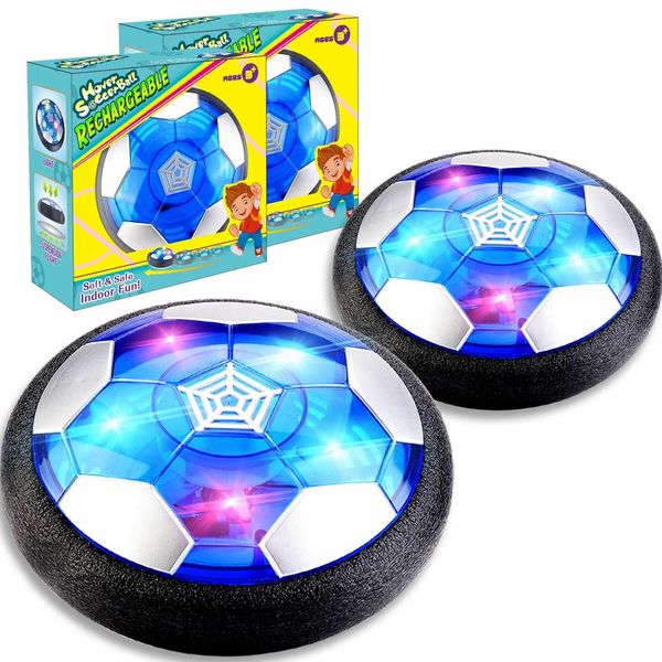 Hover Soccer Ball Toy Rechargeable Indoor Outdoor with LED Light for Kids Toddler Age 3-12 Color Black