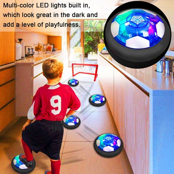 Hover Soccer Ball Toy Rechargeable Indoor Outdoor with LED Light for Kids Toddler Age 3-12 Color Black