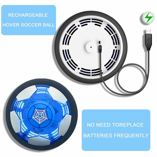 Hover Soccer Ball Toy Rechargeable Indoor Outdoor with LED Light for Kids Toddler Age 3-12 Color Black