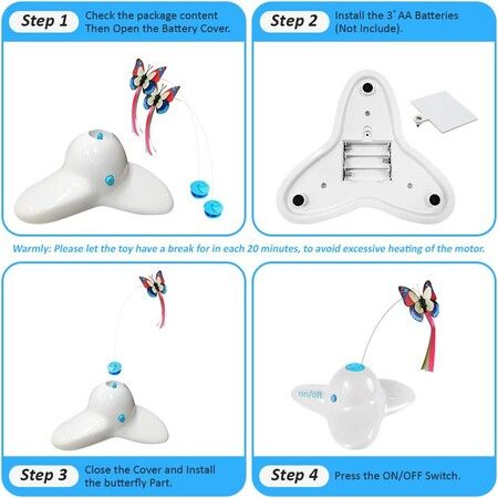 Interactive Cat Toy Butterfly Funny Exercise Electric Flutter Rotating Kitten Toys