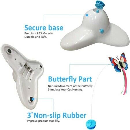 Interactive Cat Toy Butterfly Funny Exercise Electric Flutter Rotating Kitten Toys