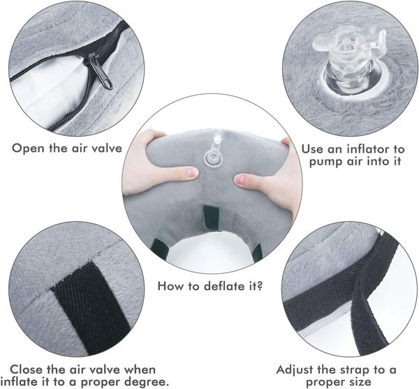 Protective Inflatable Collar for Dogs and Cats -Grey (32-45cm)