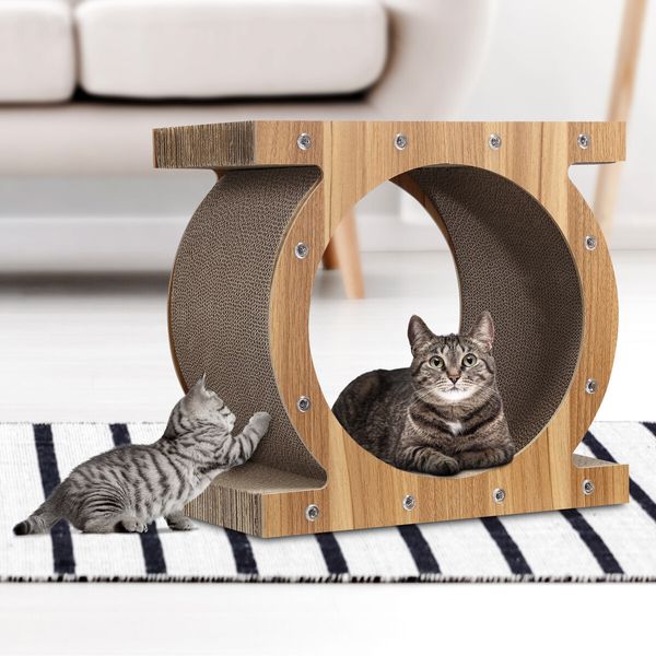 Cardboard Cat Scratcher Bed Cave Lounge House Cave Box Scratching Lounger Toy