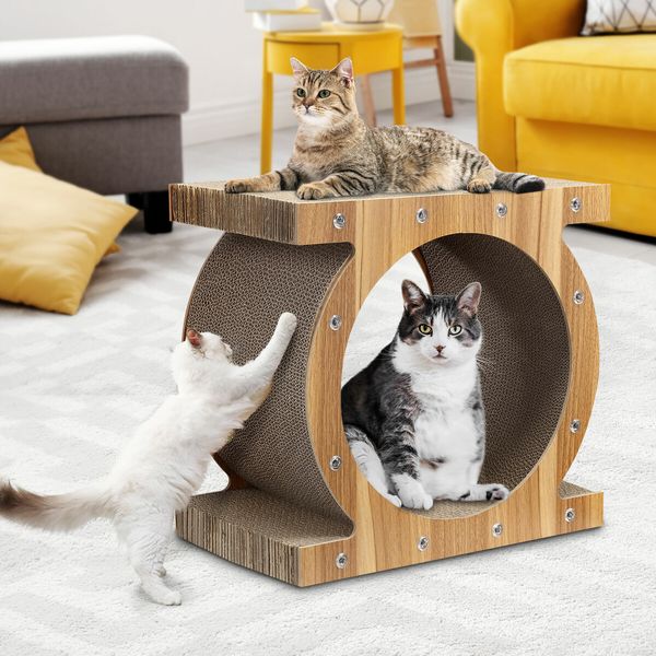 Cardboard Cat Scratcher Bed Cave Lounge House Cave Box Scratching Lounger Toy