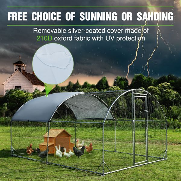 Chicken Coop Run Chook Pen Shelter Walk In Rabbit Hutch Dog Cat Enclosure Large Bird Cage 280x380x195cm