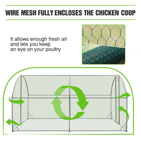 Chicken Coop Run Chook Pen Shelter Walk In Rabbit Hutch Dog Cat Enclosure Large Bird Cage 280x380x195cm