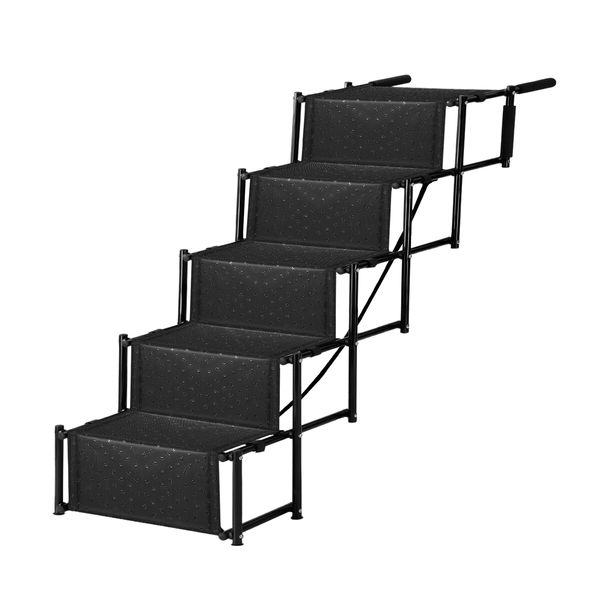 5 Steps Dog Ramp Stairs Pet Cat Ladder for Bed Car Couch Folding Nonslip Metal Frame