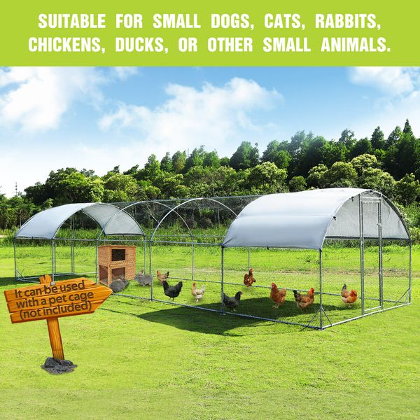 Chicken Run Coop Walk In Chook Pen Shelter Cat Dog Enclosure Rabbit Hutch Bird Cage Extra Large 280x950x195cm